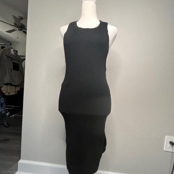 NEW Hera Collections Bodycon Stretchy Sexy Ribbed Black Dress Large - Picture 8 of 9
